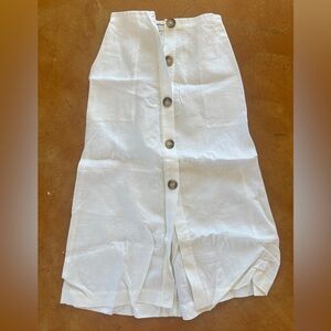 NWOT - Reformation White Linen Skirt with Front Buttons - 0